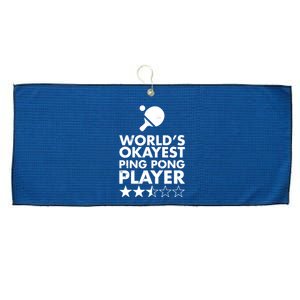 Worlds Okayest Ping Pong Player Trophy Large Microfiber Waffle Golf Towel