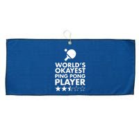 Worlds Okayest Ping Pong Player Trophy Large Microfiber Waffle Golf Towel