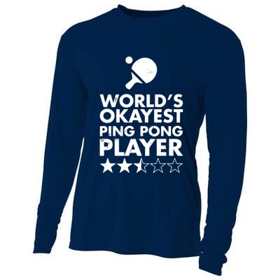 Worlds Okayest Ping Pong Player Trophy Cooling Performance Long Sleeve Crew