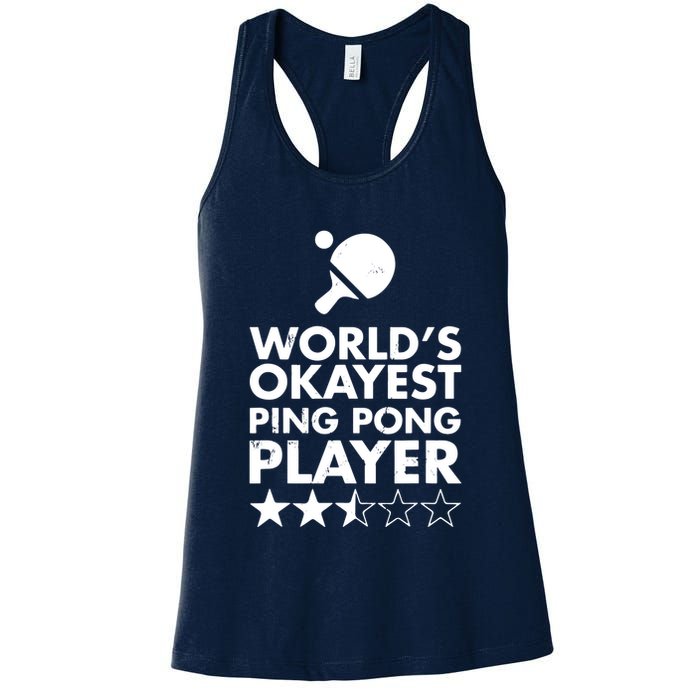 Worlds Okayest Ping Pong Player Trophy Womens Tank Top