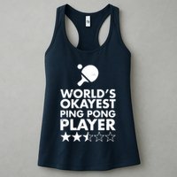 Worlds Okayest Ping Pong Player Trophy Womens Tank Top