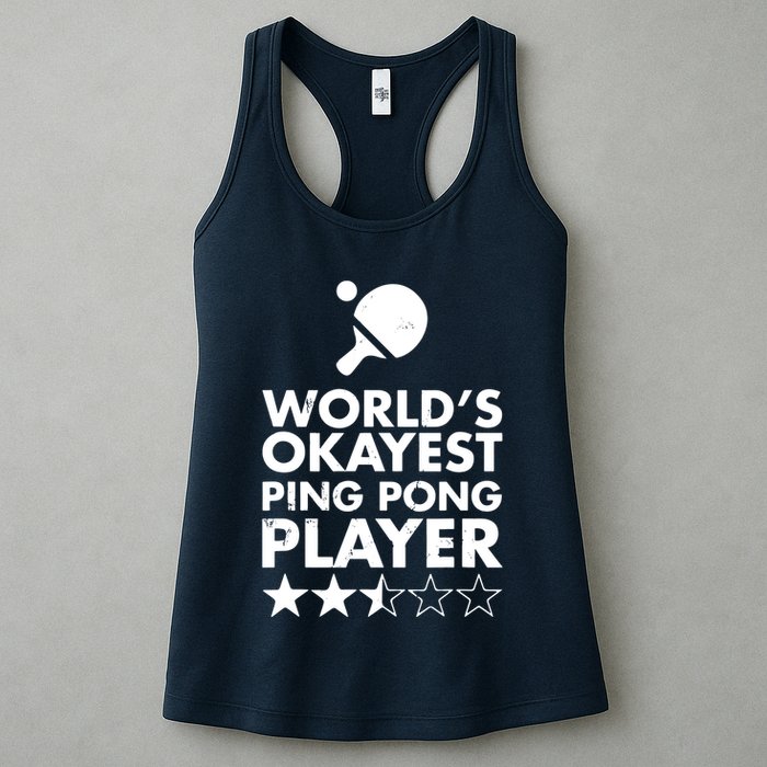 Worlds Okayest Ping Pong Player Trophy Womens Tank Top