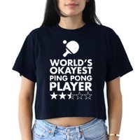 Worlds Okayest Ping Pong Player Trophy Crop Top