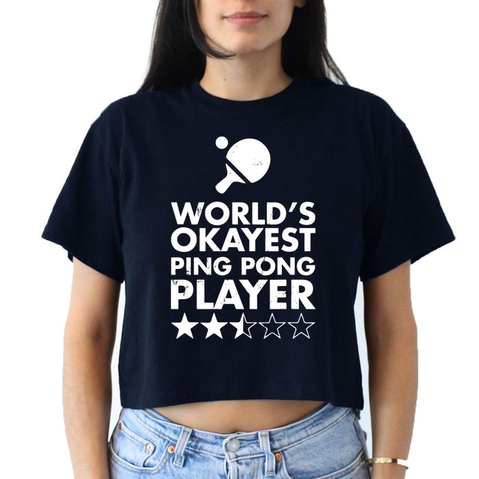 Worlds Okayest Ping Pong Player Trophy Crop Top