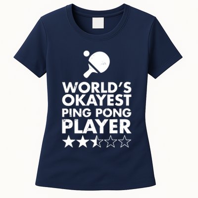 Worlds Okayest Ping Pong Player Trophy Womens T-Shirt
