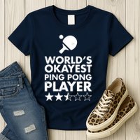 Worlds Okayest Ping Pong Player Trophy Womens T-Shirt