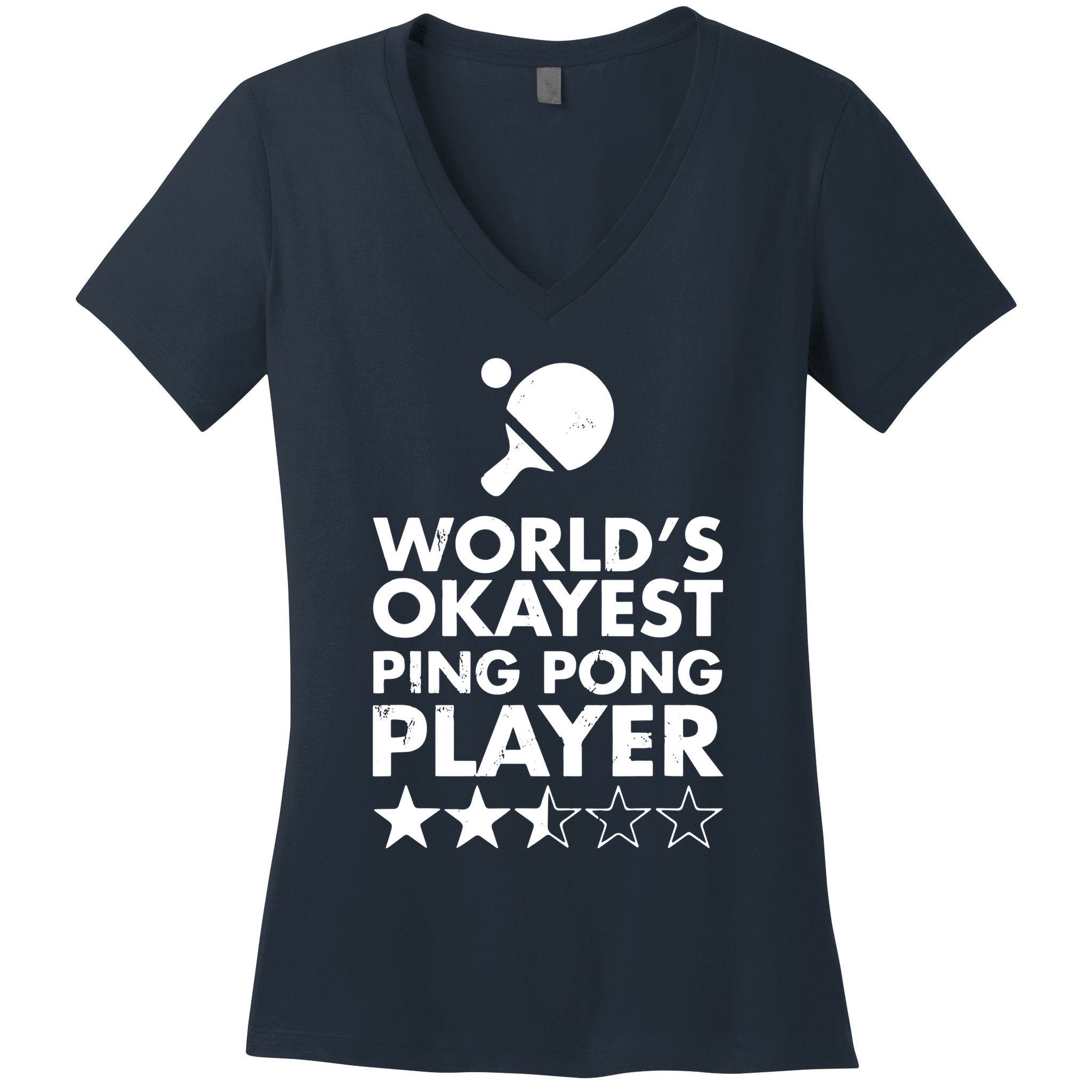 Worlds Okayest Ping Pong Player Trophy Women's V-Neck T-Shirt