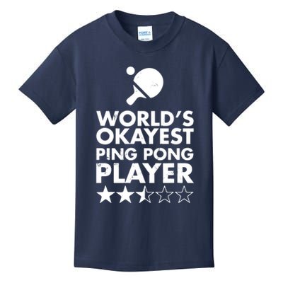 Worlds Okayest Ping Pong Player Trophy Kids T-Shirt