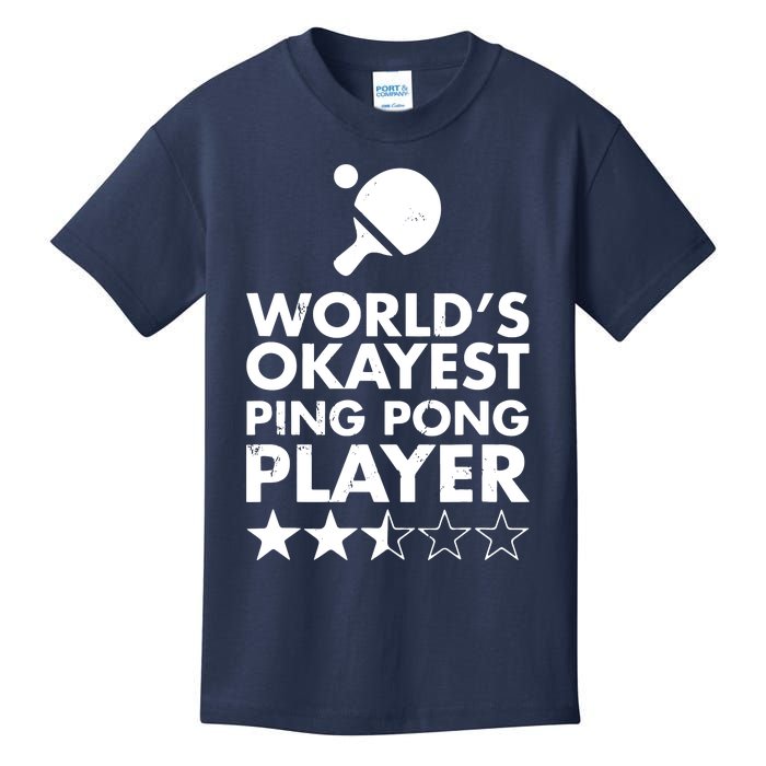 Worlds Okayest Ping Pong Player Trophy Kids T-Shirt