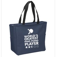 Worlds Okayest Ping Pong Player Trophy Zip Tote Bag