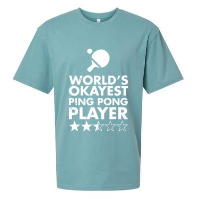 Worlds Okayest Ping Pong Player Trophy Sueded Cloud Jersey T-Shirt