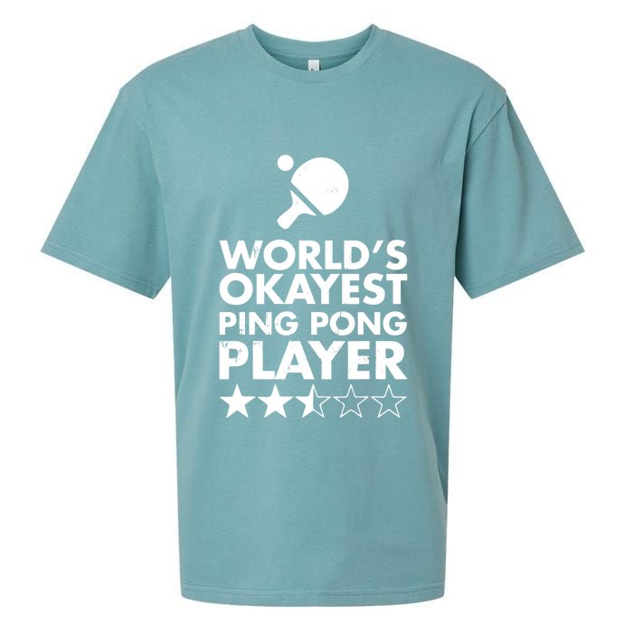 Worlds Okayest Ping Pong Player Trophy Sueded Cloud Jersey T-Shirt