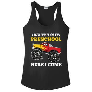 Watch Out Preschool Here I Come Back To School Monster Truck Gift Ladies PosiCharge Competitor Racerback Tank