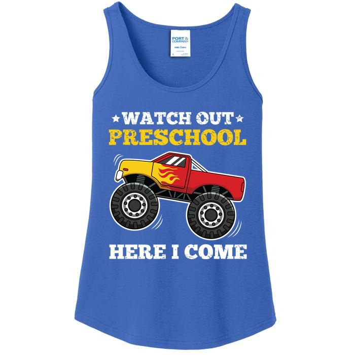 Watch Out Preschool Here I Come Back To School Monster Truck Gift Ladies Essential Tank