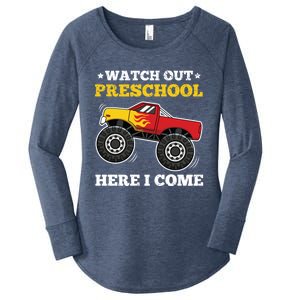 Watch Out Preschool Here I Come Back To School Monster Truck Gift Women's Perfect Tri Tunic Long Sleeve Shirt