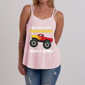 Watch Out Preschool Here I Come Back To School Monster Truck Gift Women's Strappy Tank