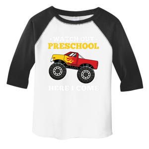 Watch Out Preschool Here I Come Back To School Monster Truck Gift Toddler Fine Jersey T-Shirt