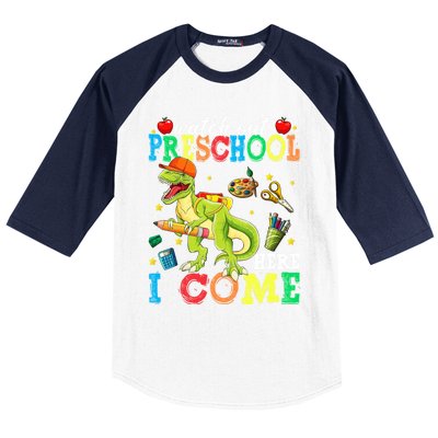 Watch Out Preschool Here I Come Dinosaur Back To School Gift Baseball Sleeve Shirt