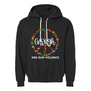 Wear Orange Peace Sign Enough End Gun Violence Garment-Dyed Fleece Hoodie