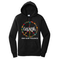 Wear Orange Peace Sign Enough End Gun Violence Women's Pullover Hoodie