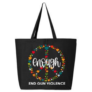 Wear Orange Peace Sign Enough End Gun Violence 25L Jumbo Tote