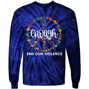 Wear Orange Peace Sign Enough End Gun Violence Tie-Dye Long Sleeve Shirt