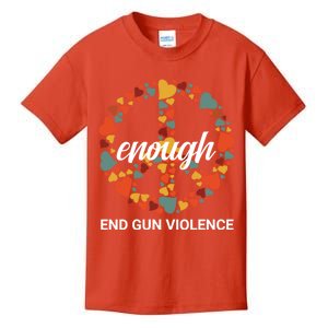 Wear Orange Peace Sign Enough End Gun Violence Kids T-Shirt