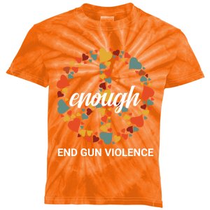 Wear Orange Peace Sign Enough End Gun Violence Kids Tie-Dye T-Shirt