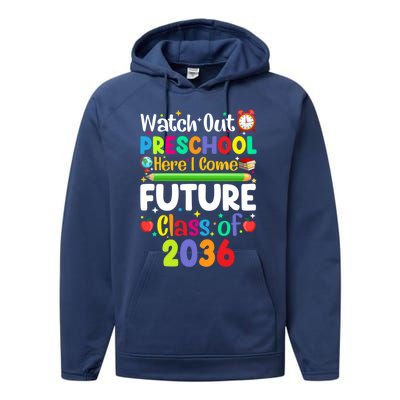 Watch Out Preschool Here I Come Funny Back To School Gift Performance Fleece Hoodie