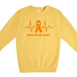 Wear Orange Peace Sign Enough End Gun Violence Premium Crewneck Sweatshirt