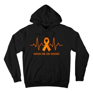 Wear Orange Peace Sign Enough End Gun Violence Hoodie