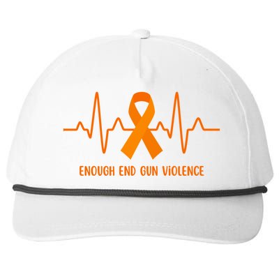 Wear Orange Peace Sign Enough End Gun Violence Snapback Five-Panel Rope Hat