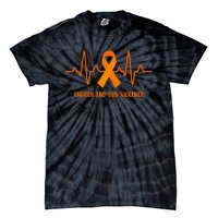 Wear Orange Peace Sign Enough End Gun Violence Tie-Dye T-Shirt