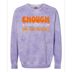 Wear Orange Peace Sign Enough End Gun Violence Colorblast Crewneck Sweatshirt