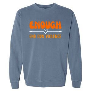 Wear Orange Peace Sign Enough End Gun Violence Garment-Dyed Sweatshirt