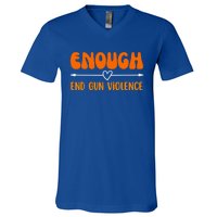 Wear Orange Peace Sign Enough End Gun Violence V-Neck T-Shirt