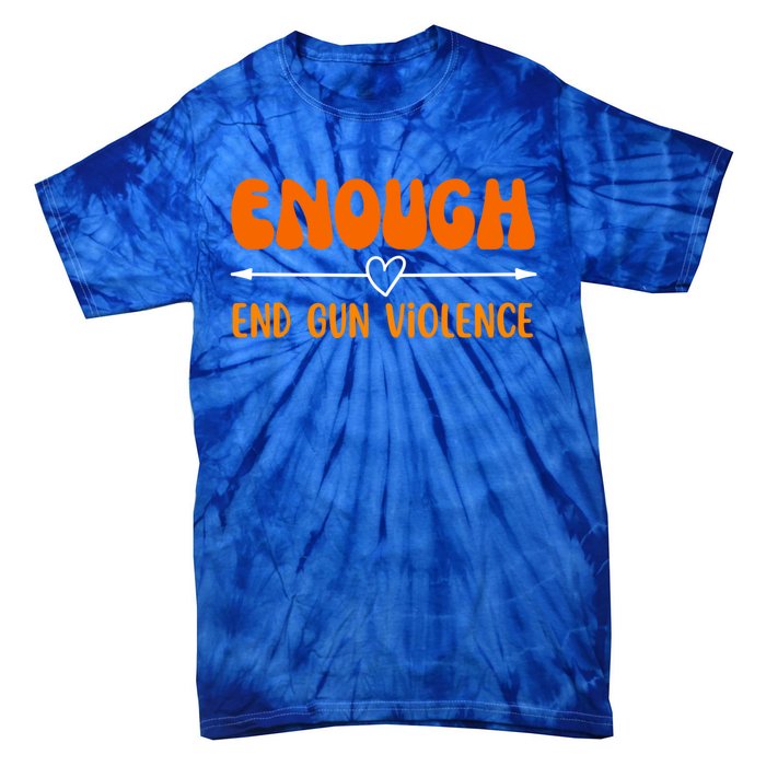 Wear Orange Peace Sign Enough End Gun Violence Tie-Dye T-Shirt