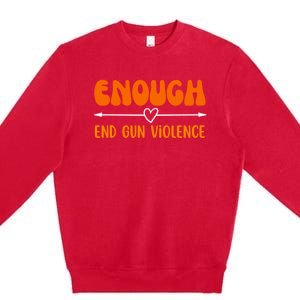 Wear Orange Peace Sign Enough End Gun Violence Premium Crewneck Sweatshirt