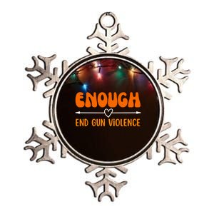 Wear Orange Peace Sign Enough End Gun Violence Metallic Star Ornament