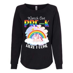 Watch Out Pre K Back To School Unicorn Teacher Gift Womens California Wash Sweatshirt