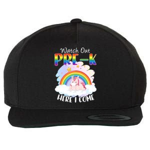 Watch Out Pre K Back To School Unicorn Teacher Gift Wool Snapback Cap