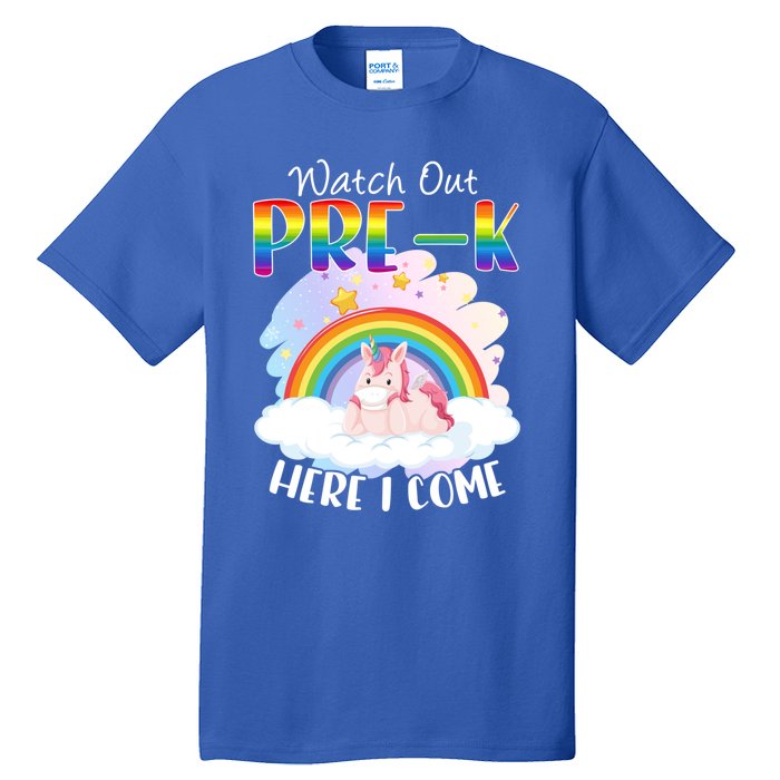 Watch Out Pre K Back To School Unicorn Teacher Gift Tall T-Shirt