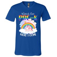 Watch Out Pre K Back To School Unicorn Teacher Gift V-Neck T-Shirt