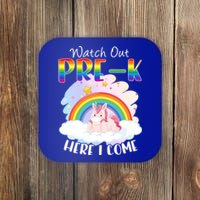 Watch Out Pre K Back To School Unicorn Teacher Gift Coaster