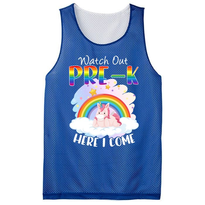 Watch Out Pre K Back To School Unicorn Teacher Gift Mesh Reversible Basketball Jersey Tank