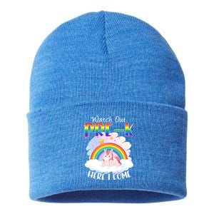 Watch Out Pre K Back To School Unicorn Teacher Gift Sustainable Knit Beanie