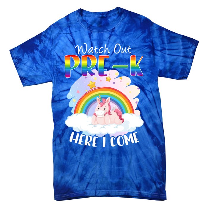 Watch Out Pre K Back To School Unicorn Teacher Gift Tie-Dye T-Shirt