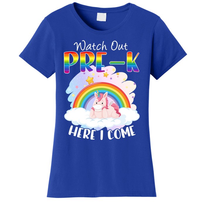 Watch Out Pre K Back To School Unicorn Teacher Gift Women's T-Shirt