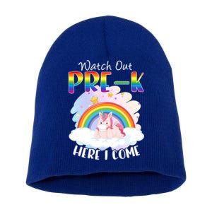 Watch Out Pre K Back To School Unicorn Teacher Gift Short Acrylic Beanie