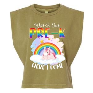 Watch Out Pre K Back To School Unicorn Teacher Gift Garment-Dyed Women's Muscle Tee